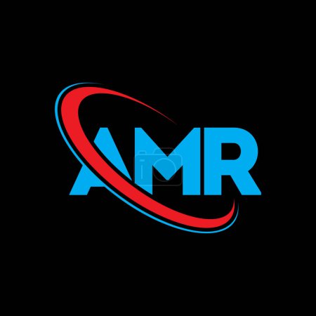 Ilustración de AMR logo. AMR letter. AMR letter logo design. Initials AMR logo linked with circle and uppercase monogram logo. AMR typography for technology, business and real estate brand. - Imagen libre de derechos