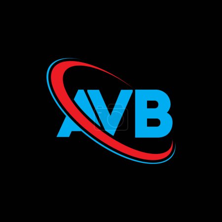 Illustration for AVB logo. AVB letter. AVB letter logo design. Initials AVB logo linked with circle and uppercase monogram logo. AVB typography for technology, business and real estate brand. - Royalty Free Image