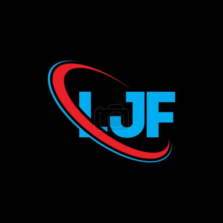 Ilustración de Logo de LJF. Carta de LJF. Diseño del logotipo de la letra LJF. Logotipo inicial de LJF vinculado con el círculo y el logotipo del monograma en mayúsculas. Tipografía LJF para marca tecnológica, empresarial e inmobiliaria. - Imagen libre de derechos