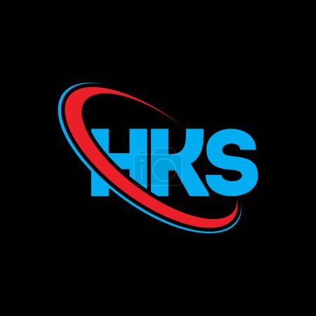 Ilustración de Logo de HKS. Carta de HKS. Diseño del logotipo de la letra HKS. Logo inicial de HKS vinculado con el logotipo del círculo y del monograma en mayúsculas. Tipografía HKS para marca tecnológica, empresarial e inmobiliaria. - Imagen libre de derechos