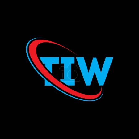 Illustration for TIW logo. TIW letter. TIW letter logo design. Initials TIW logo linked with circle and uppercase monogram logo. TIW typography for technology, business and real estate brand. - Royalty Free Image
