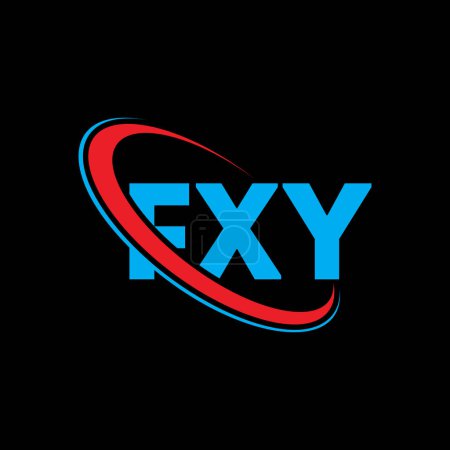 Illustration for FXY logo. FXY letter. FXY letter logo design. Initials FXY logo linked with circle and uppercase monogram logo. FXY typography for technology, business and real estate brand. - Royalty Free Image