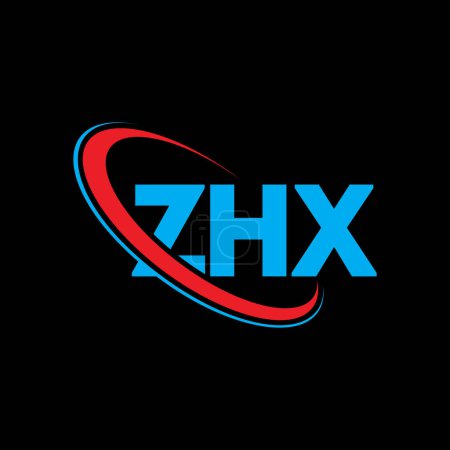 Téléchargez les illustrations : Logo ZHX. Lettre ZHX. Design de logo de lettre ZHX. Initiales Logo ZHX lié au logo monogram cercle et majuscule. Typographie ZHX pour la marque technologique, commerciale et immobilière. - en licence libre de droit