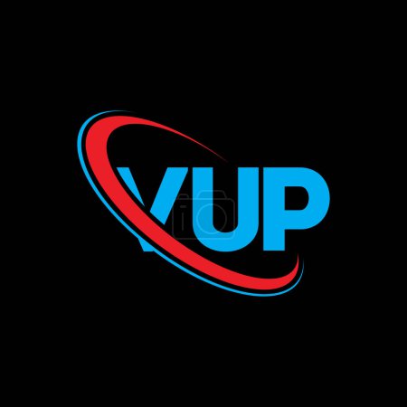 Illustration for VUP logo. VUP letter. VUP letter logo design. Initials VUP logo linked with circle and uppercase monogram logo. VUP typography for technology, business and real estate brand. - Royalty Free Image
