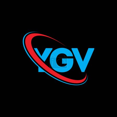 Ilustración de Logo de YGV. Carta de YGV. Diseño del logotipo de la letra YGV. Inicial logotipo de YGV vinculado con el círculo y el logotipo del monograma en mayúsculas. Tipografía YGV para marca tecnológica, empresarial e inmobiliaria. - Imagen libre de derechos