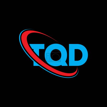 Illustration for TQD logo. TQD letter. TQD letter logo design. Initials TQD logo linked with circle and uppercase monogram logo. TQD typography for technology, business and real estate brand. - Royalty Free Image