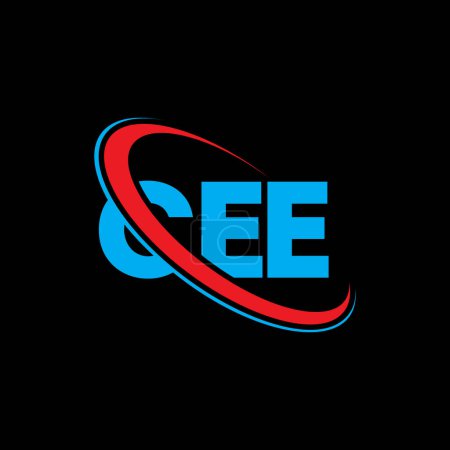 Illustration for CEE logo. CEE letter. CEE letter logo design. Initials CEE logo linked with circle and uppercase monogram logo. CEE typography for technology, business and real estate brand. - Royalty Free Image