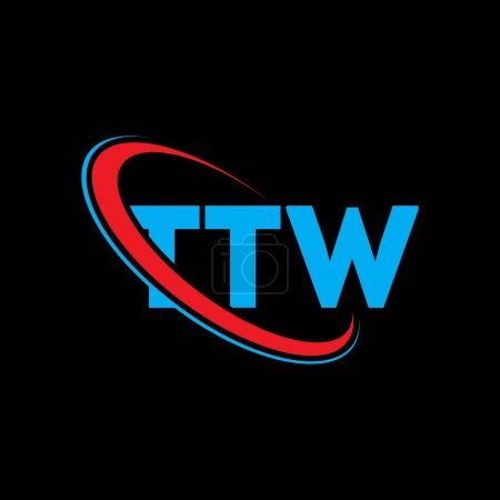 Illustration for TTW logo. TTW letter. TTW letter logo design. Initials TTW logo linked with circle and uppercase monogram logo. TTW typography for technology, business and real estate brand. - Royalty Free Image