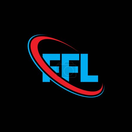Illustration for FFL logo. FFL letter. FFL letter logo design. Initials FFL logo linked with circle and uppercase monogram logo. FFL typography for technology, business and real estate brand. - Royalty Free Image