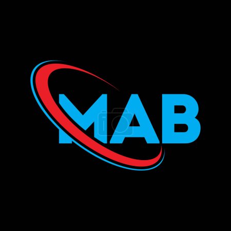 Illustration for MAB logo. MAB letter. MAB letter logo design. Initials MAB logo linked with circle and uppercase monogram logo. MAB typography for technology, business and real estate brand. - Royalty Free Image