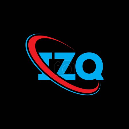 Illustration for IZQ logo. IZQ letter. IZQ letter logo design. Initials IZQ logo linked with circle and uppercase monogram logo. IZQ typography for technology, business and real estate brand. - Royalty Free Image