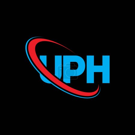 Téléchargez les illustrations : Logo UPH. Lettre de l'UPH. UPH lettre logo design. Initiales Logo UPH lié au logo monogramme cercle et majuscule. Typographie UPH pour la marque technologique, commerciale et immobilière. - en licence libre de droit