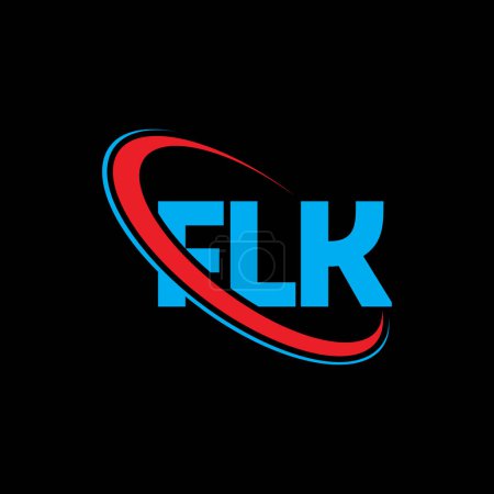 Illustration for FLK logo. FLK letter. FLK letter logo design. Initials FLK logo linked with circle and uppercase monogram logo. FLK typography for technology, business and real estate brand. - Royalty Free Image