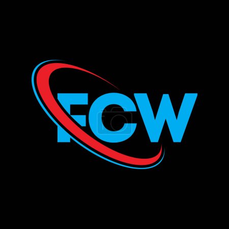 Illustration for FCW logo. FCW letter. FCW letter logo design. Initials FCW logo linked with circle and uppercase monogram logo. FCW typography for technology, business and real estate brand. - Royalty Free Image