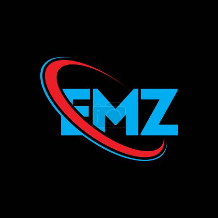 Illustration for EMZ logo. EMZ letter. EMZ letter logo design. Initials EMZ logo linked with circle and uppercase monogram logo. EMZ typography for technology, business and real estate brand. - Royalty Free Image