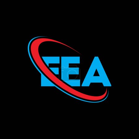 Illustration for EEA logo. EEA letter. EEA letter logo design. Initials EEA logo linked with circle and uppercase monogram logo. EEA typography for technology, business and real estate brand. - Royalty Free Image