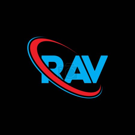 Téléchargez les illustrations : Logo RAV. Lettre RAV. RAV lettre logo design. Initiales Logo RAV lié au logo monogramme cercle et majuscule. Typographie RAV pour la marque technologique, commerciale et immobilière. - en licence libre de droit