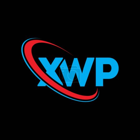 Illustration for XWP logo. XWP letter. XWP letter logo design. Initials XWP logo linked with circle and uppercase monogram logo. XWP typography for technology, business and real estate brand. - Royalty Free Image