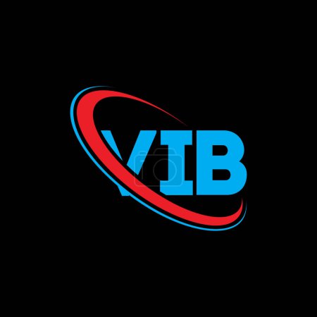 Ilustración de Logo VIB. Carta VIB. Diseño del logotipo de la letra VIB. Logotipo inicial del VIB vinculado con el círculo y el logotipo del monograma en mayúsculas. Tipografía VIB para marca tecnológica, empresarial e inmobiliaria. - Imagen libre de derechos