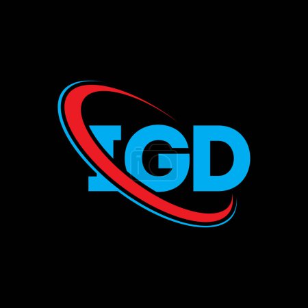 Illustration for IGD logo. IGD letter. IGD letter logo design. Initials IGD logo linked with circle and uppercase monogram logo. IGD typography for technology, business and real estate brand. - Royalty Free Image