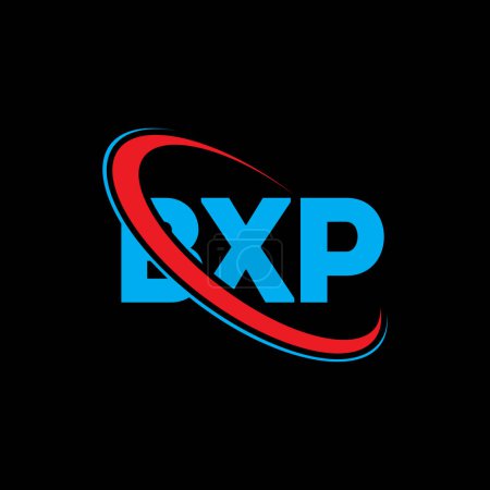 Illustration for BXP logo. BXP letter. BXP letter logo design. Initials BXP logo linked with circle and uppercase monogram logo. BXP typography for technology, business and real estate brand. - Royalty Free Image