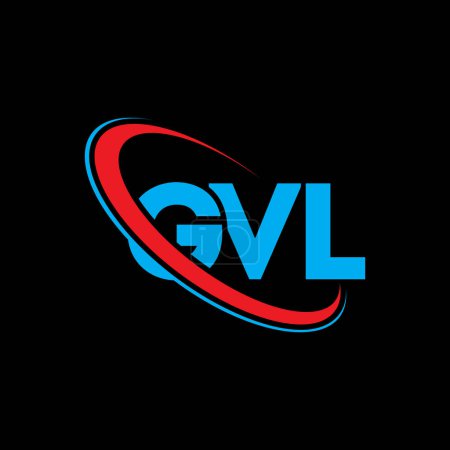 Ilustración de Logo de GVL. Carta de la GVL. Diseño del logotipo de la letra GVL. Logotipo inicial de GVL vinculado con el círculo y el logotipo del monograma en mayúsculas. Tipografía GVL para marca tecnológica, empresarial e inmobiliaria. - Imagen libre de derechos