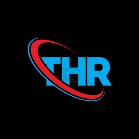 Illustration for THR logo. THR letter. THR letter logo design. Initials THR logo linked with circle and uppercase monogram logo. THR typography for technology, business and real estate brand. - Royalty Free Image