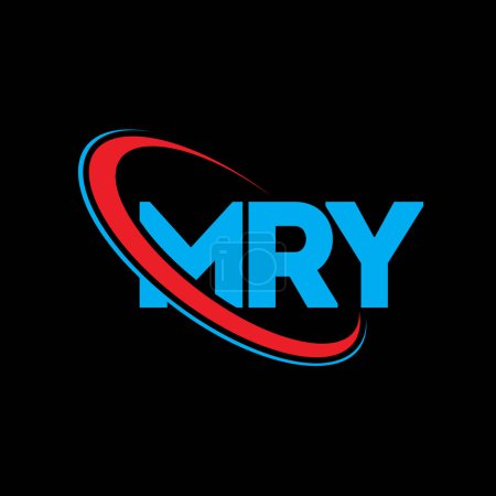 Illustration for MRY logo. MRY letter. MRY letter logo design. Initials MRY logo linked with circle and uppercase monogram logo. MRY typography for technology, business and real estate brand. - Royalty Free Image