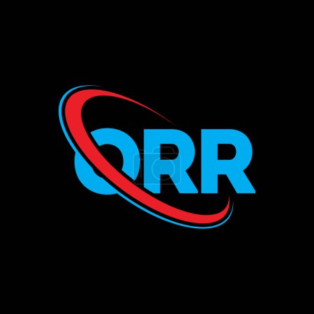 Ilustración de Logo de ORR. Carta ORR. Diseño del logotipo de la letra ORR. Logotipo inicial de ORR vinculado con el círculo y el logotipo del monograma en mayúsculas. Tipografía ORR para marca tecnológica, empresarial e inmobiliaria. - Imagen libre de derechos