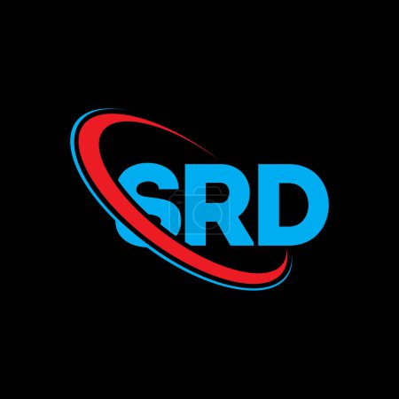 Illustration for SRD logo. SRD letter. SRD letter logo design. Initials SRD logo linked with circle and uppercase monogram logo. SRD typography for technology, business and real estate brand. - Royalty Free Image