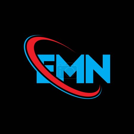 Illustration for EMN logo. EMN letter. EMN letter logo design. Initials EMN logo linked with circle and uppercase monogram logo. EMN typography for technology, business and real estate brand. - Royalty Free Image