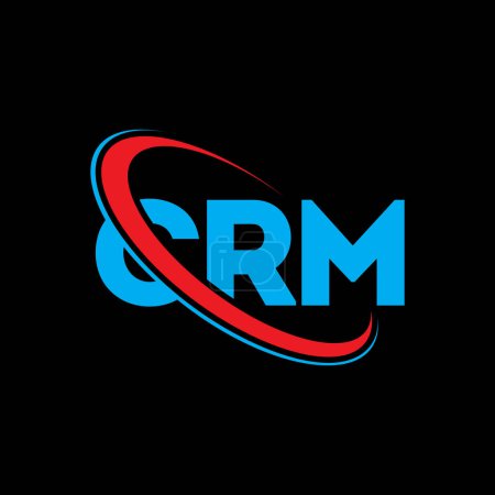 Illustration for CRM logo. CRM letter. CRM letter logo design. Initials CRM logo linked with circle and uppercase monogram logo. CRM typography for technology, business and real estate brand. - Royalty Free Image