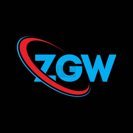Ilustración de Logo de ZGW. Carta de ZGW. Diseño del logotipo de la letra ZGW. Inicial logotipo de ZGW vinculado con el círculo y el logotipo del monograma en mayúsculas. Tipografía ZGW para marca tecnológica, empresarial e inmobiliaria. - Imagen libre de derechos