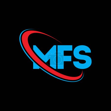 Ilustración de Logo de MFS. Carta MFS. Diseño del logotipo de la letra MFS. Inicial logo de MFS vinculado con círculo y logo monograma en mayúsculas. Tipografía MFS para marca tecnológica, empresarial e inmobiliaria. - Imagen libre de derechos