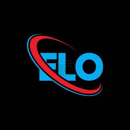 Illustration for ELO logo. ELO letter. ELO letter logo design. Initials ELO logo linked with circle and uppercase monogram logo. ELO typography for technology, business and real estate brand. - Royalty Free Image