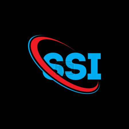 Logo SSI. Lettre SSI. Design de logo lettre SSI. Initiales logo SSI lié à cercle et logo monogramme majuscule. Typographie SSI pour la marque technologique, commerciale et immobilière.