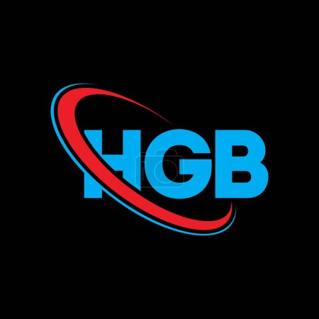 Illustration for HGB logo. HGB letter. HGB letter logo design. Initials HGB logo linked with circle and uppercase monogram logo. HGB typography for technology, business and real estate brand. - Royalty Free Image