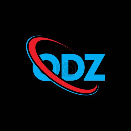 Ilustración de Logo ODZ. Carta ODZ. Diseño del logotipo de la letra ODZ. Inicial logo ODZ vinculado con círculo y logo monograma en mayúsculas. Tipografía ODZ para marca tecnológica, empresarial e inmobiliaria. - Imagen libre de derechos