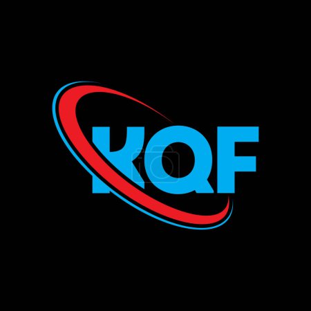 Ilustración de Logo de KQF. Carta de KQF. Diseño del logotipo de la letra KQF. Inicial Logotipo de KQF vinculado con círculo y logo de monograma en mayúsculas. Tipografía KQF para marca tecnológica, empresarial e inmobiliaria. - Imagen libre de derechos