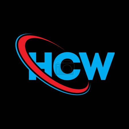 Téléchargez les illustrations : Logo HCW. Lettre HCW. HCW lettre logo design. Initiales Logo HCW lié au logo monogramme cercle et majuscule. HCW typographie pour la technologie, les affaires et la marque immobilière. - en licence libre de droit