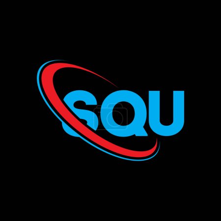 Ilustración de Logo SQU. Carta SQU. Diseño de logotipo de letra SQU. Inicial logotipo SQU vinculado con el círculo y el logotipo monograma en mayúsculas. Tipografía SQU para marca tecnológica, empresarial e inmobiliaria. - Imagen libre de derechos