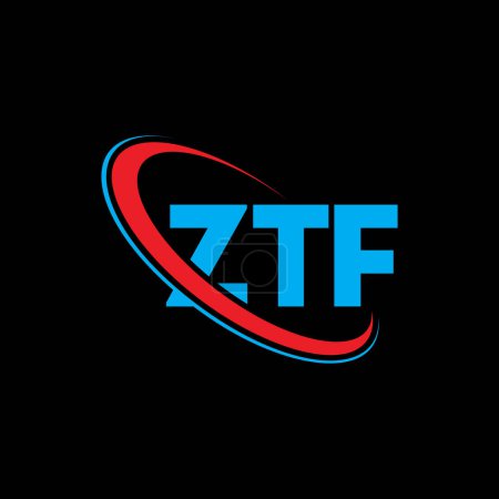 Illustration for ZTF logo. ZTF letter. ZTF letter logo design. Initials ZTF logo linked with circle and uppercase monogram logo. ZTF typography for technology, business and real estate brand. - Royalty Free Image
