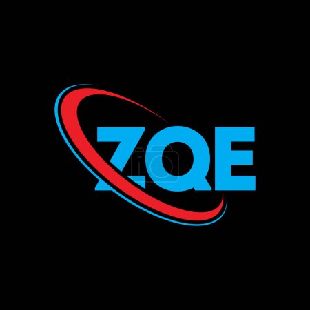 Illustration for ZQE logo. ZQE letter. ZQE letter logo design. Initials ZQE logo linked with circle and uppercase monogram logo. ZQE typography for technology, business and real estate brand. - Royalty Free Image