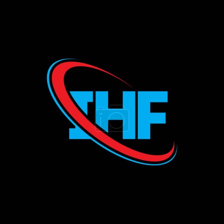 Illustration for IHF logo. IHF letter. IHF letter logo design. Initials IHF logo linked with circle and uppercase monogram logo. IHF typography for technology, business and real estate brand. - Royalty Free Image