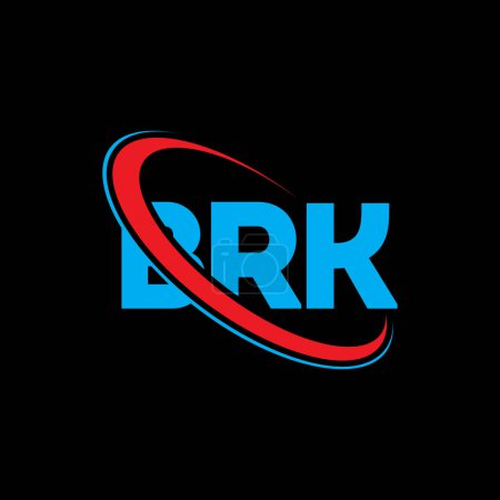 Téléchargez les illustrations : Logo BRK. Lettre BRK. BRK lettre logo design. Initiales logo BRK lié au logo monogramme cercle et majuscule. Typographie BRK pour la marque technologique, commerciale et immobilière. - en licence libre de droit