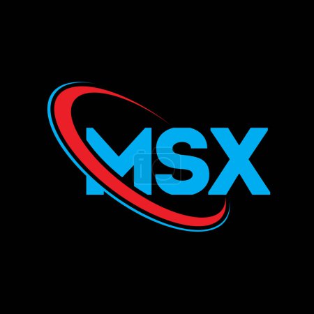 Illustration for MSX logo. MSX letter. MSX letter logo design. Initials MSX logo linked with circle and uppercase monogram logo. MSX typography for technology, business and real estate brand. - Royalty Free Image