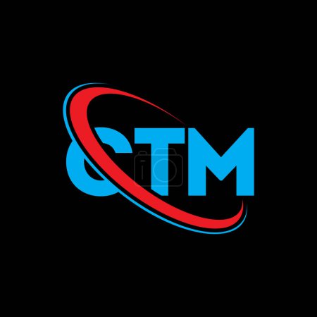 Illustration for CTM logo. CTM letter. CTM letter logo design. Initials CTM logo linked with circle and uppercase monogram logo. CTM typography for technology, business and real estate brand. - Royalty Free Image