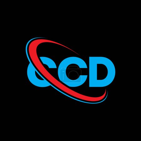 Illustration for CCD logo. CCD letter. CCD letter logo design. Initials CCD logo linked with circle and uppercase monogram logo. CCD typography for technology, business and real estate brand. - Royalty Free Image