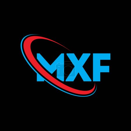 Ilustración de Logo de MXF. Carta MXF. Diseño del logotipo de la letra MXF. Logo inicial de MXF vinculado con el logotipo del círculo y del monograma en mayúsculas. Tipografía MXF para marca tecnológica, empresarial e inmobiliaria. - Imagen libre de derechos