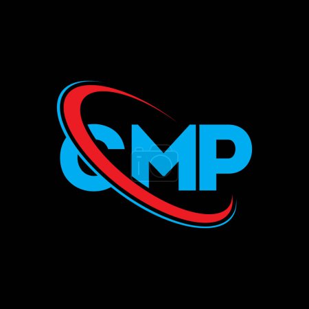 Illustration for CMP logo. CMP letter. CMP letter logo design. Initials CMP logo linked with circle and uppercase monogram logo. CMP typography for technology, business and real estate brand. - Royalty Free Image